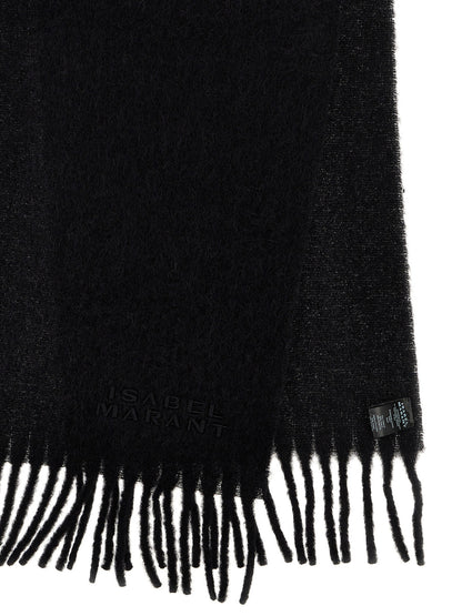 Scarf by Isabel Marant for women in polyamide leather & alpaca wool black features a snug silhouette, perfectly showcasing the elegant drape and premium finish of the Polyamide Leather & Alpaca Wool Scarf.