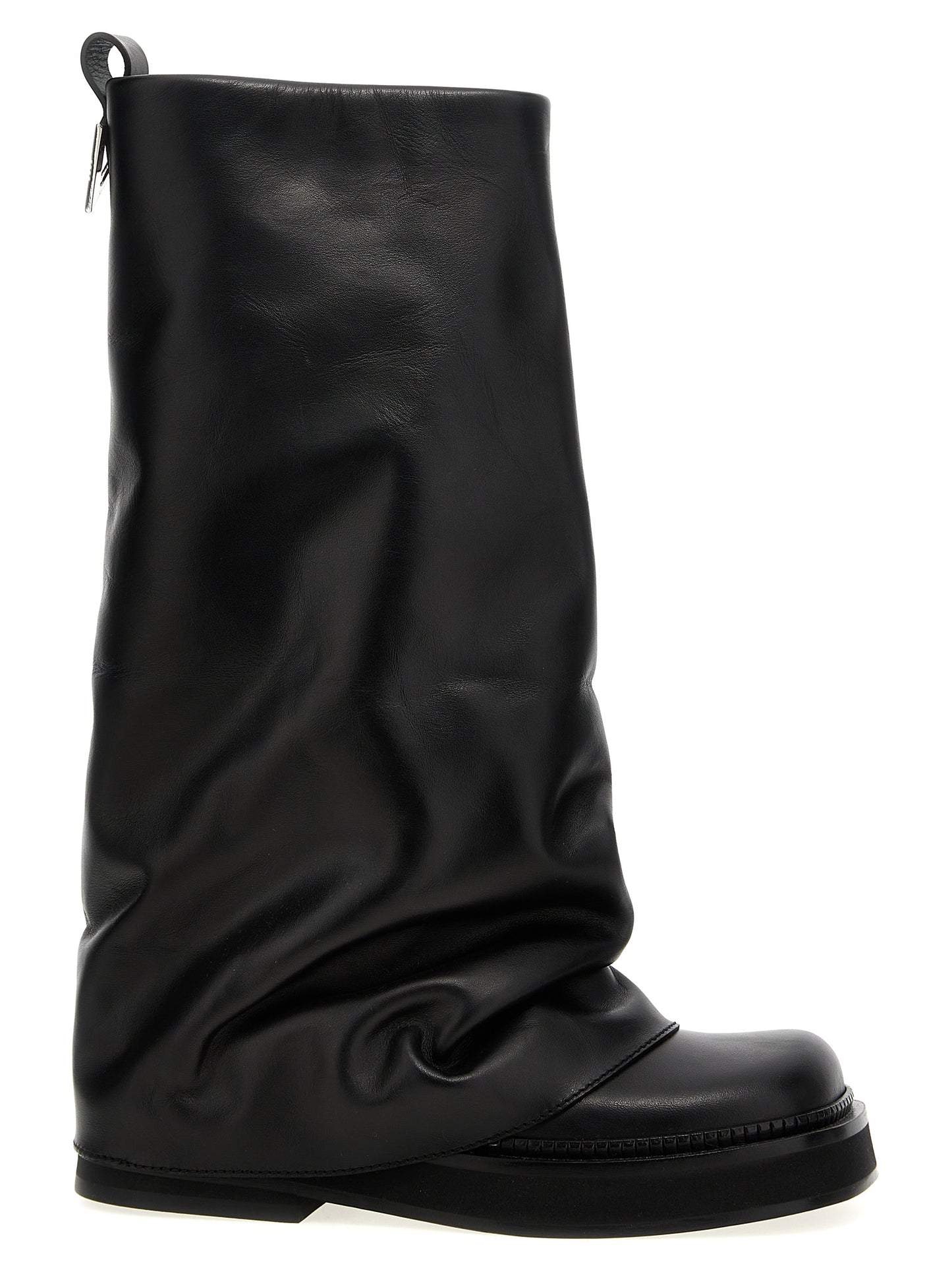 The Attico Women's Calfskin Leather Combat Over-The-Knee Boots - Black