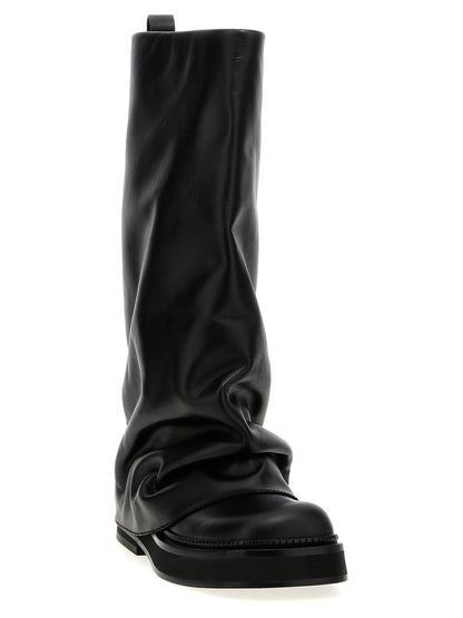 The Attico Women's Calfskin Leather Combat Over-The-Knee Boots - Black