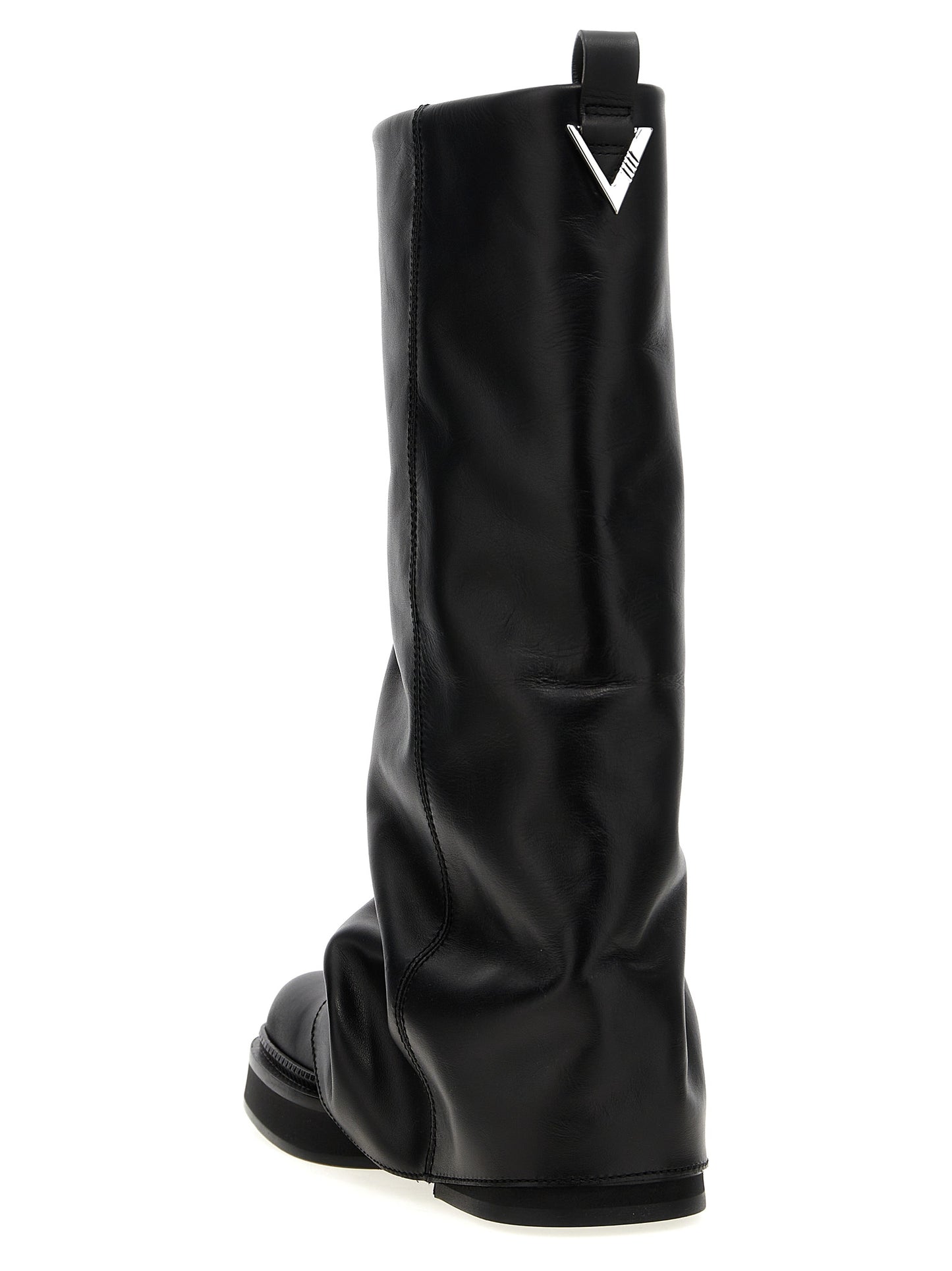The Attico Women's Calfskin Leather Combat Over-The-Knee Boots - Black