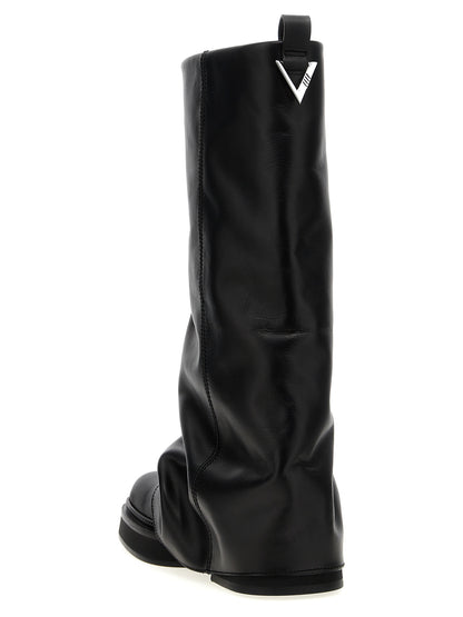 The Attico Women's Calfskin Leather Combat Over-The-Knee Boots - Black