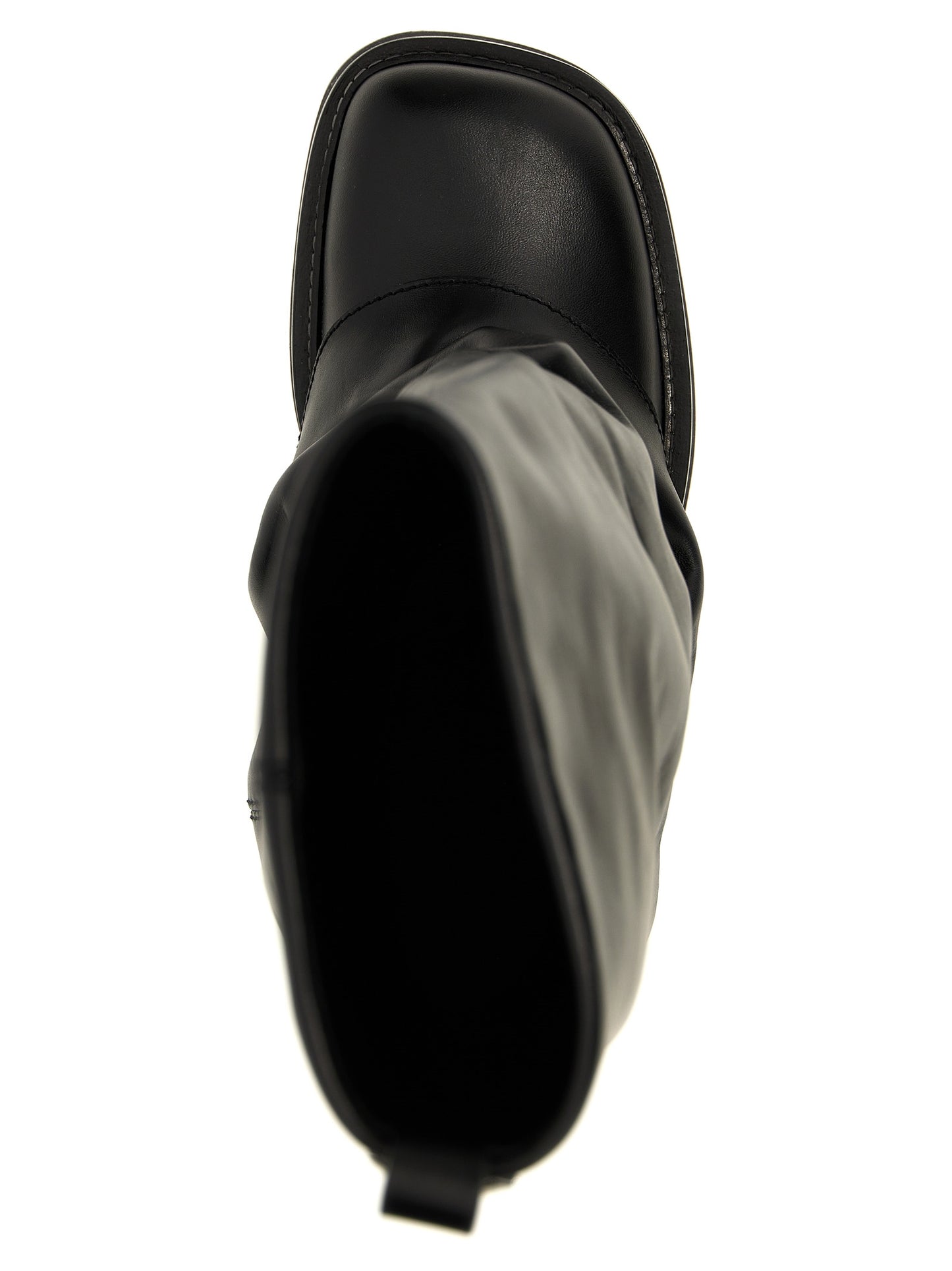 The Attico Women's Calfskin Leather Combat Over-The-Knee Boots - Black