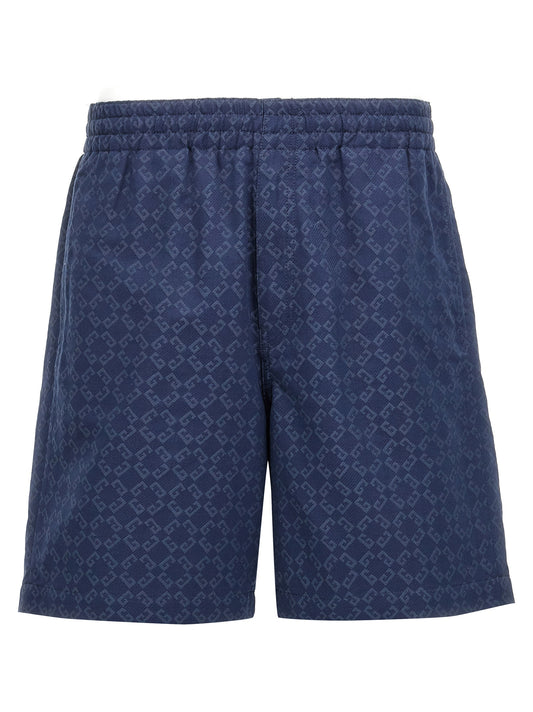 Bermuda Shorts by Givenchy for men in viscose cotton blue, jacquard & monogram showcases a on trend silhouette, featuring a tailored with a classic short and sophisticated for a on trend finish.