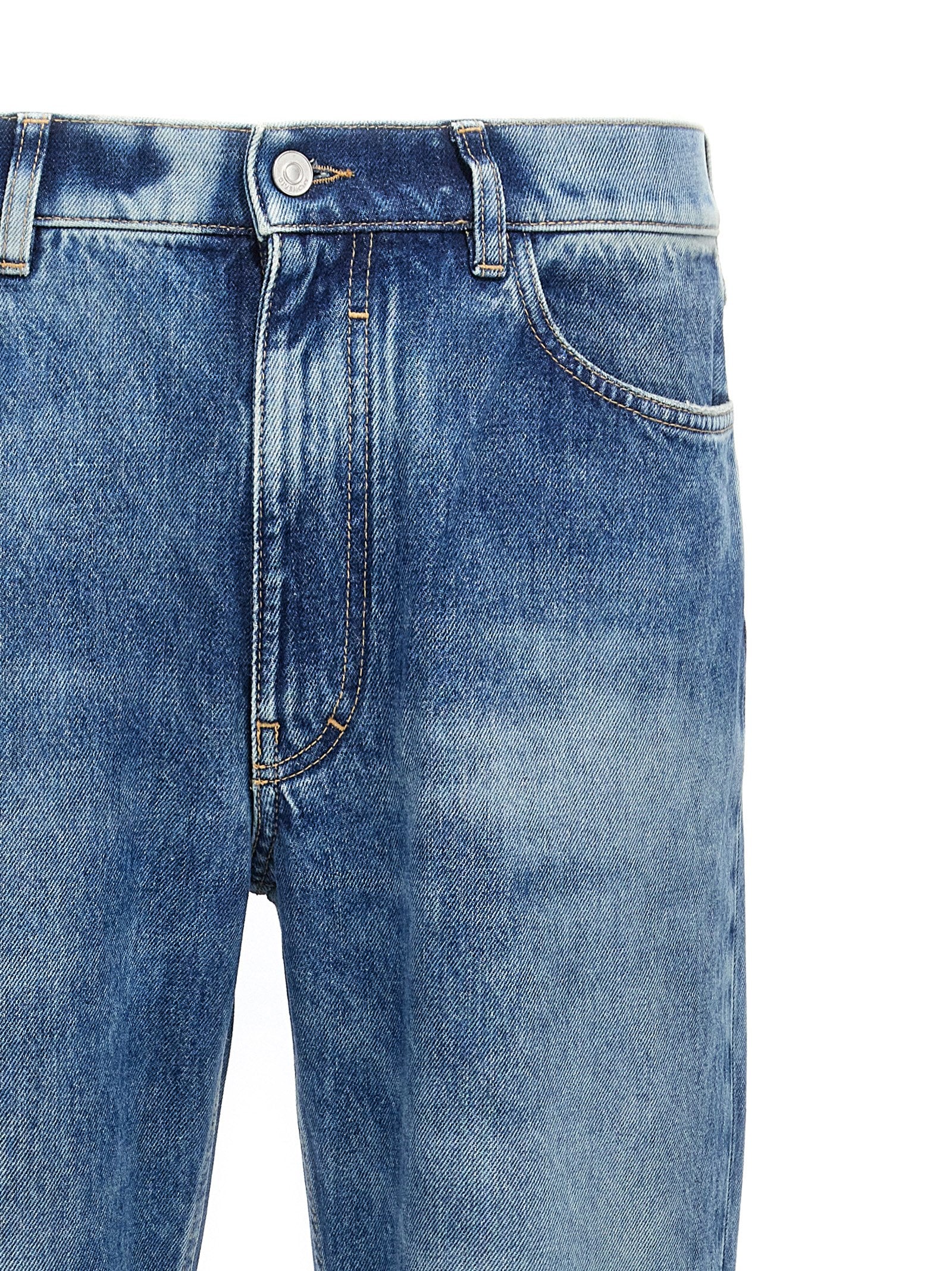 Jeans by Givenchy for men in denim cotton blue features an refined tailoring silhouette, showcasing a premium straight-leg with a and long cut for a refined tailoring look.