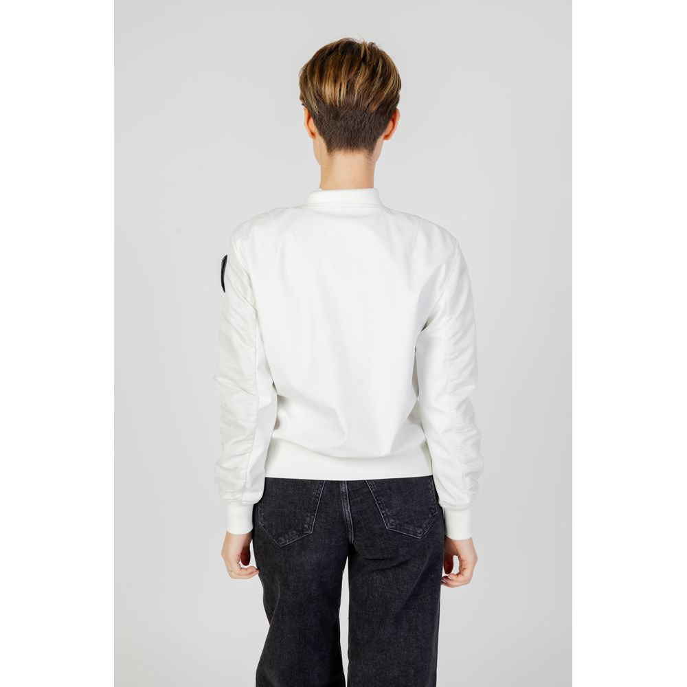 Bomber Jacket by Blauer for women in polyamide white features an on trend silhouette, showcasing refined lightweight & pockets and a sophisticated for a truly on trend finish.