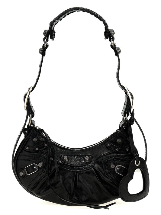 Crossbody Handbag by Balenciaga for women in poly cotton canvas & lambskin leather black, silver & signature features an multi-faceted design with a secure zipper, ample , and versatile crossbody-strap & adjustable-strap for a multi-faceted finish.