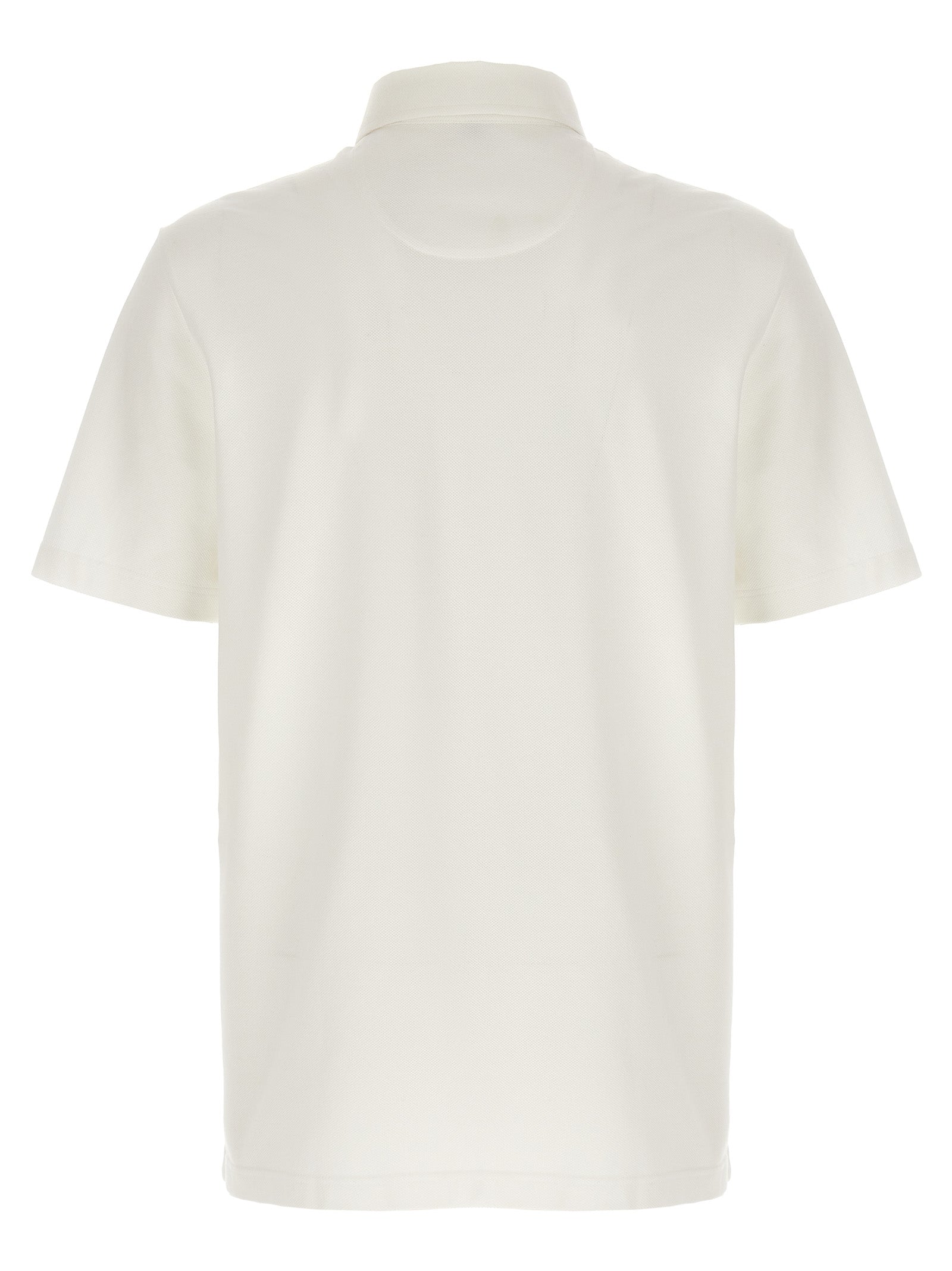 Polo Shirt by Brioni for men in leather & cotton white showcases a enviable silhouette, featuring a refined and for a enviable finish.