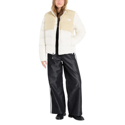 Overcoat by The North Face for women in polyester cream showcases a architectural silhouette, artfully detailed with a distinctive high-collar neckline and functional lightweight & insulated for a architectural finish.