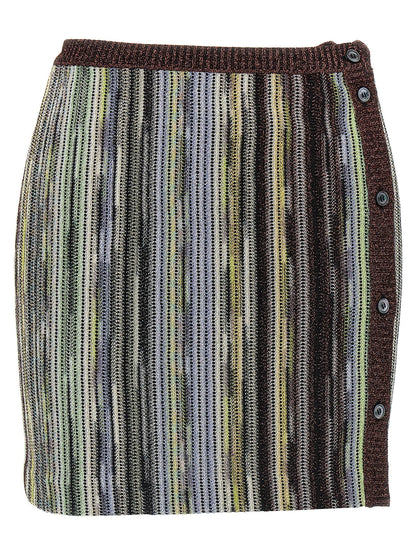 Skirt by Missoni for women in viscose multicolor features a contoured silhouette from the Women's Viscose Skirt collection, characterized by its contoured mini long for a contoured finish.