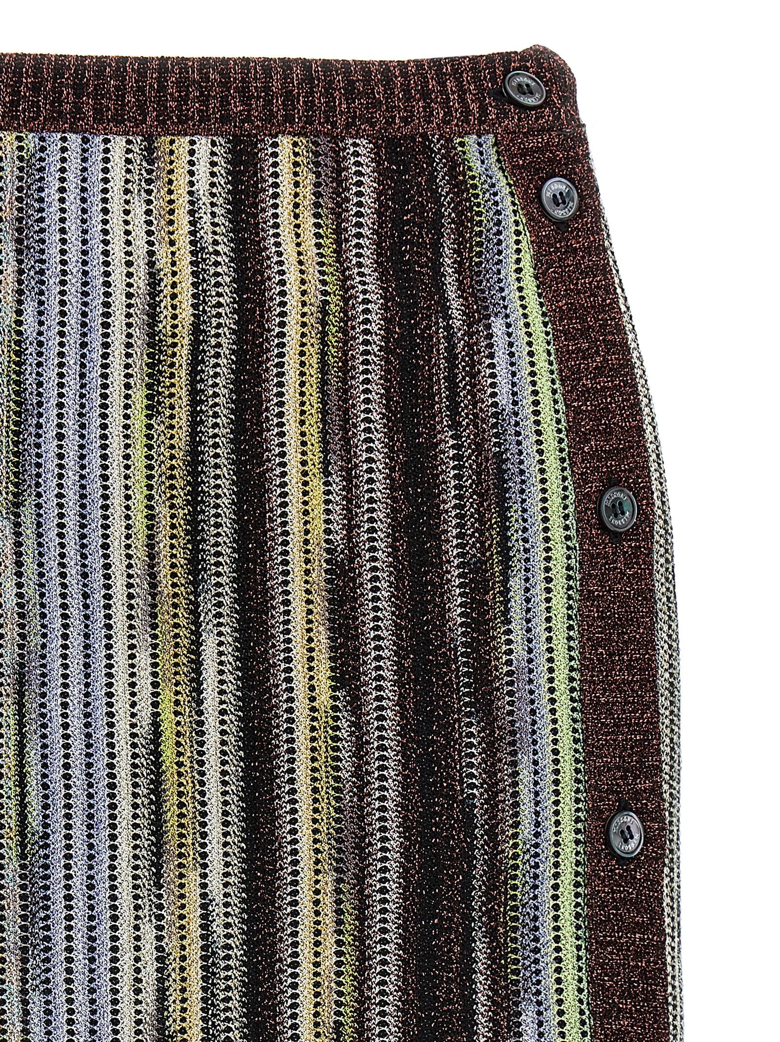 Skirt by Missoni for women in viscose multicolor features a sublime silhouette, showcasing the sublime design of the Women's Viscose Skirt in a sophisticated mini long.