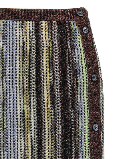 Skirt by Missoni for women in viscose multicolor features a sublime silhouette, showcasing the sublime design of the Women's Viscose Skirt in a sophisticated mini long.
