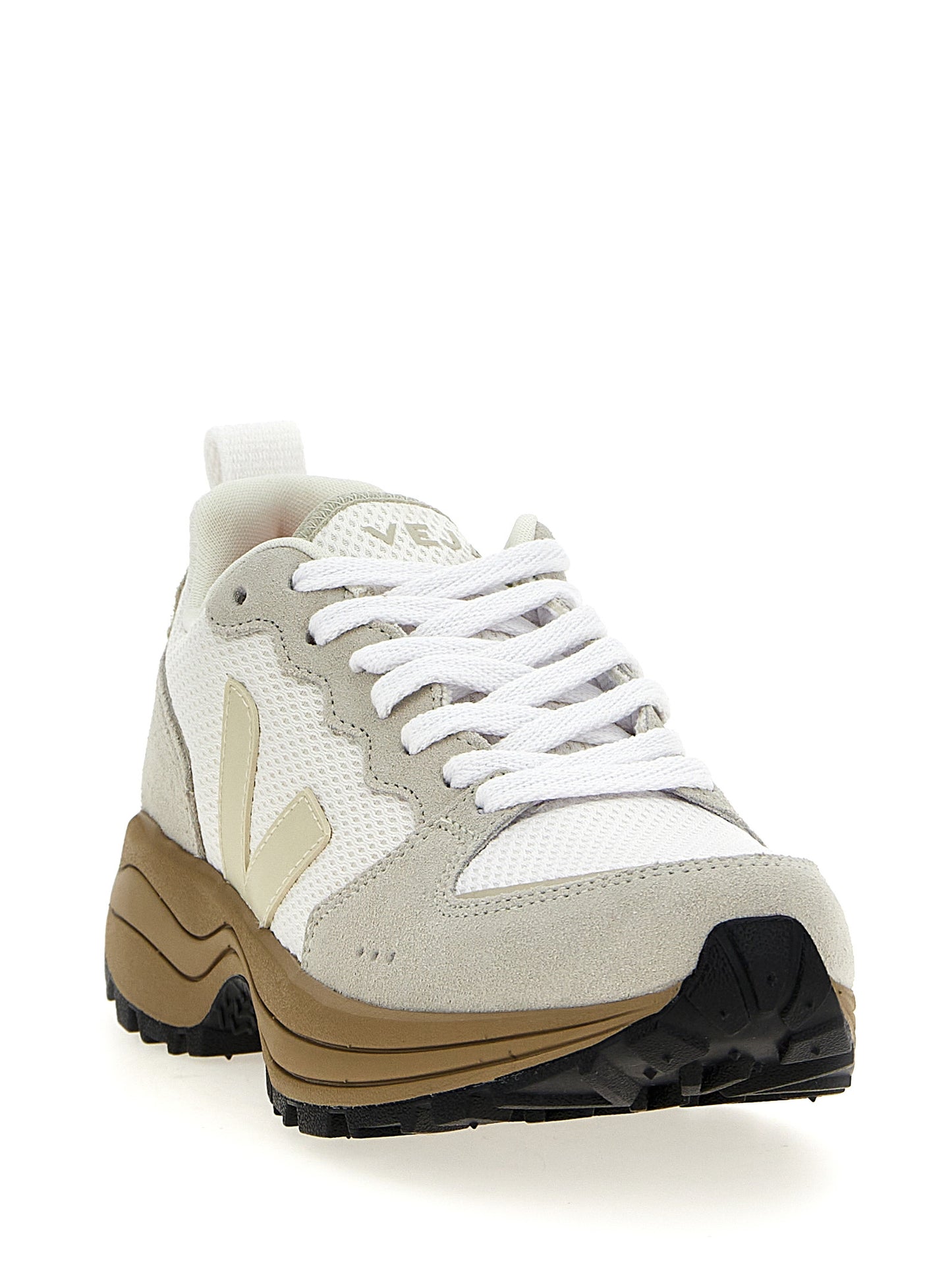 Athletic Sneakers by Veja for women in polyester eva tu suede leather beige & signature features an exquisite silhouette, showcasing the premium athletic style of the Women's Athletic Polyester EVA TU Suede Leather Sneakers with an exquisite finish.