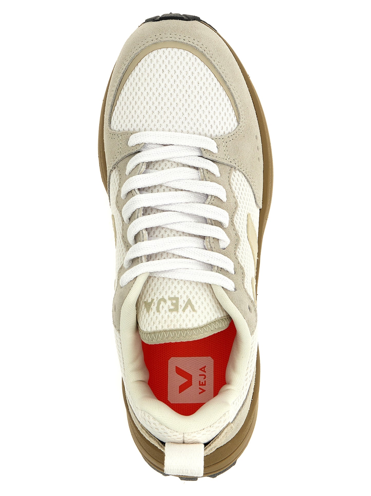 Athletic Sneakers by Veja for women in polyester eva tu suede leather beige & signature features an effortless chic silhouette, showcasing the signature athletic style of the Women's Athletic Polyester EVA TU Suede Leather Sneakers collection with a truly effortless chic finish.