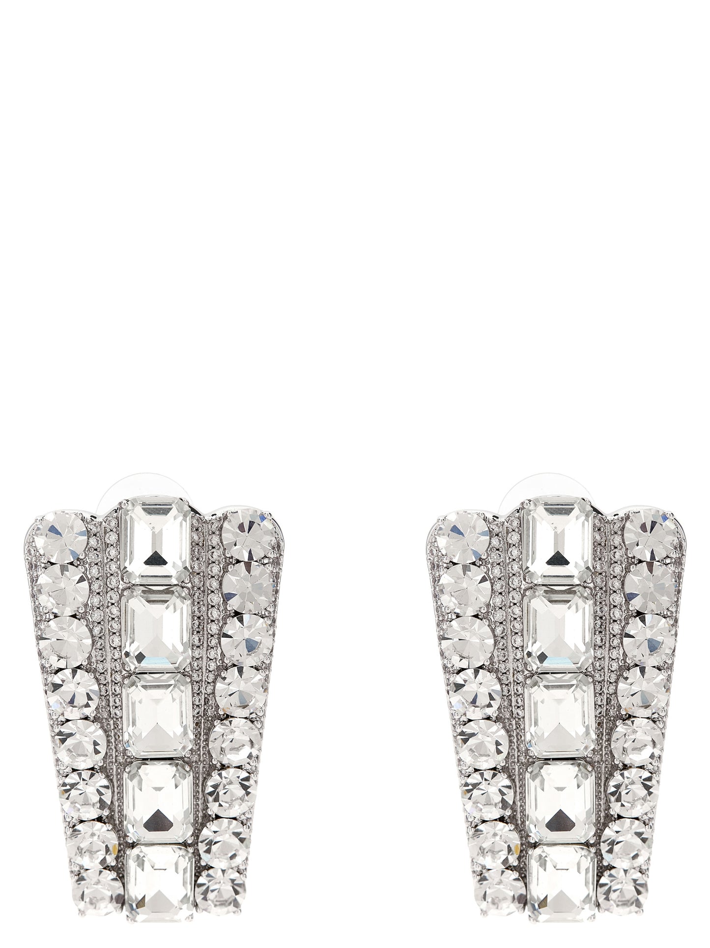 Earrings by Self-Portrait for women in wool cotton silver showcases a captivating silhouette, featuring an captivating from the Women's Silver Brass Crystal & Cotton Earrings collection for a captivating finish.