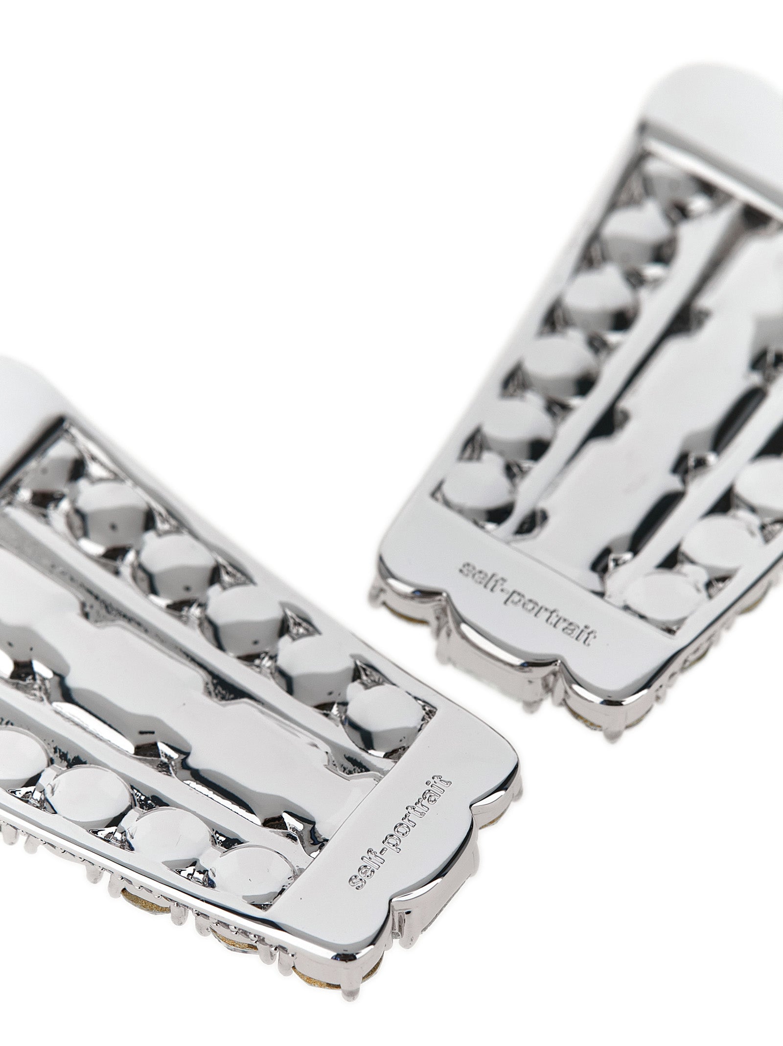 Earrings by Self-Portrait for women in wool cotton silver presents a exquisite silhouette, showcasing a exquisite from the Women's Silver Brass Crystal & Cotton Earrings collection for a truly exquisite finish.