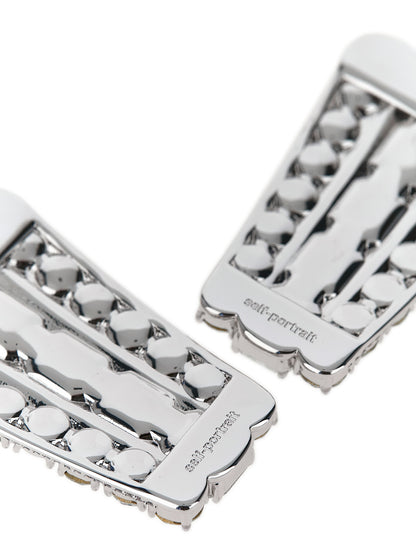 Earrings by Self-Portrait for women in wool cotton silver presents a exquisite silhouette, showcasing a exquisite from the Women's Silver Brass Crystal & Cotton Earrings collection for a truly exquisite finish.
