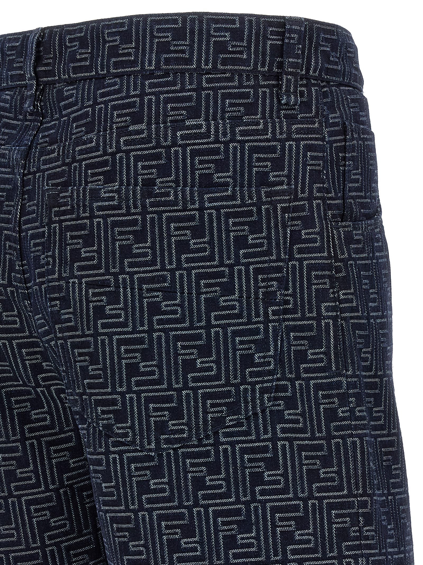Bermuda Shorts by Fendi for men in cotton blue & jacquard features a eye catching and short with a eye catching high rise.