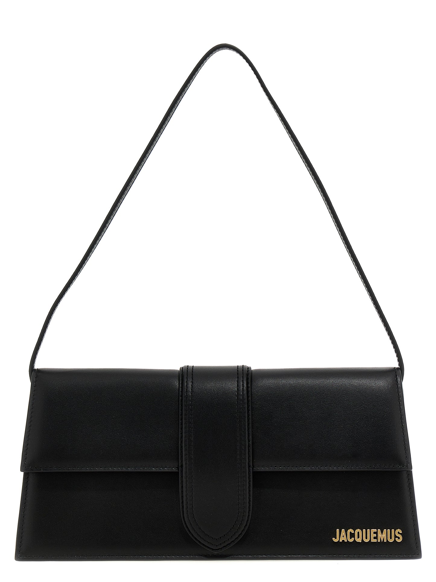 Shoulder Flap Bag by Jacquemus for women in bos taurus calf suede leather black features a effortless chic silhouette with a secure flap & magnetic, ample , and versatile shoulder-strap for a effortless chic finish.