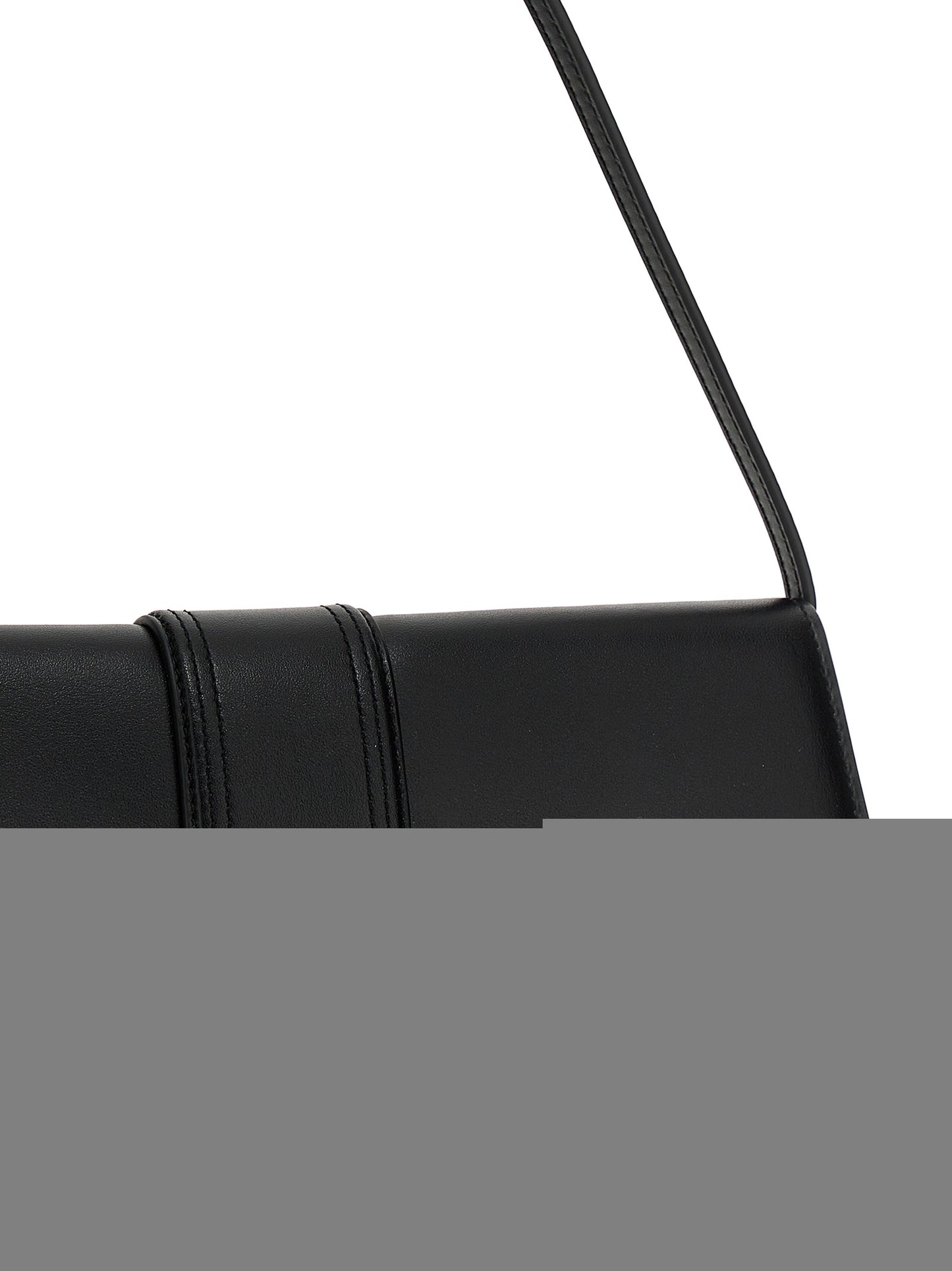 Shoulder Flap Bag by Jacquemus for women in bos taurus calf suede leather black features a stately silhouette, showcasing a secure flap & magnetic, ample , and stately shoulder-strap for a stately finish.