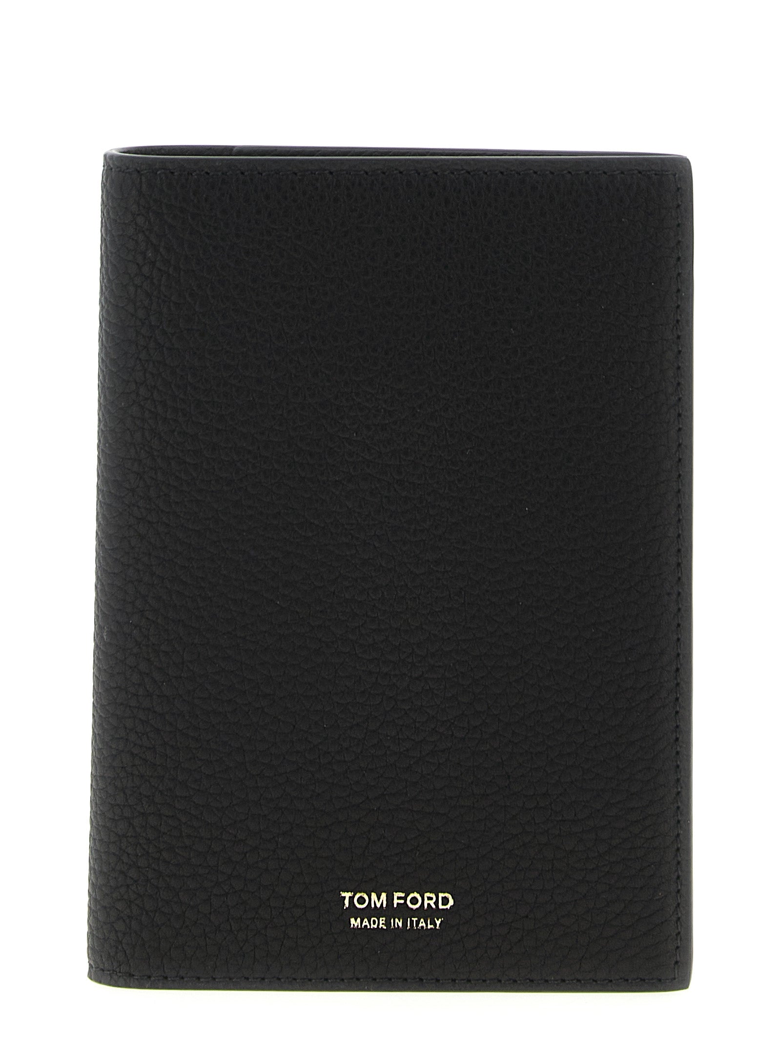 Cardholder Wallet by Tom Ford for men in calfskin leather black & print presents a streamlined silhouette, showcasing the sophisticated design of the Calfskin Leather Cardholder Wallet collection with functional card-organization.