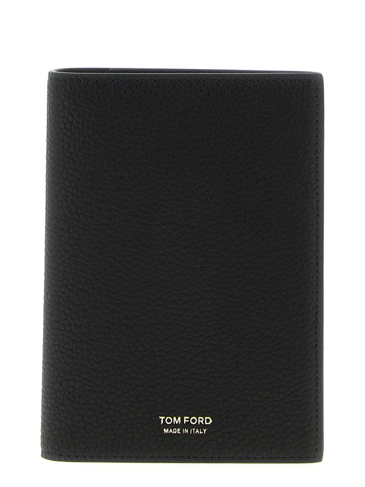 Cardholder Wallet by Tom Ford for men in calfskin leather black & print presents a streamlined silhouette, showcasing the sophisticated design of the Calfskin Leather Cardholder Wallet collection with functional card-organization.