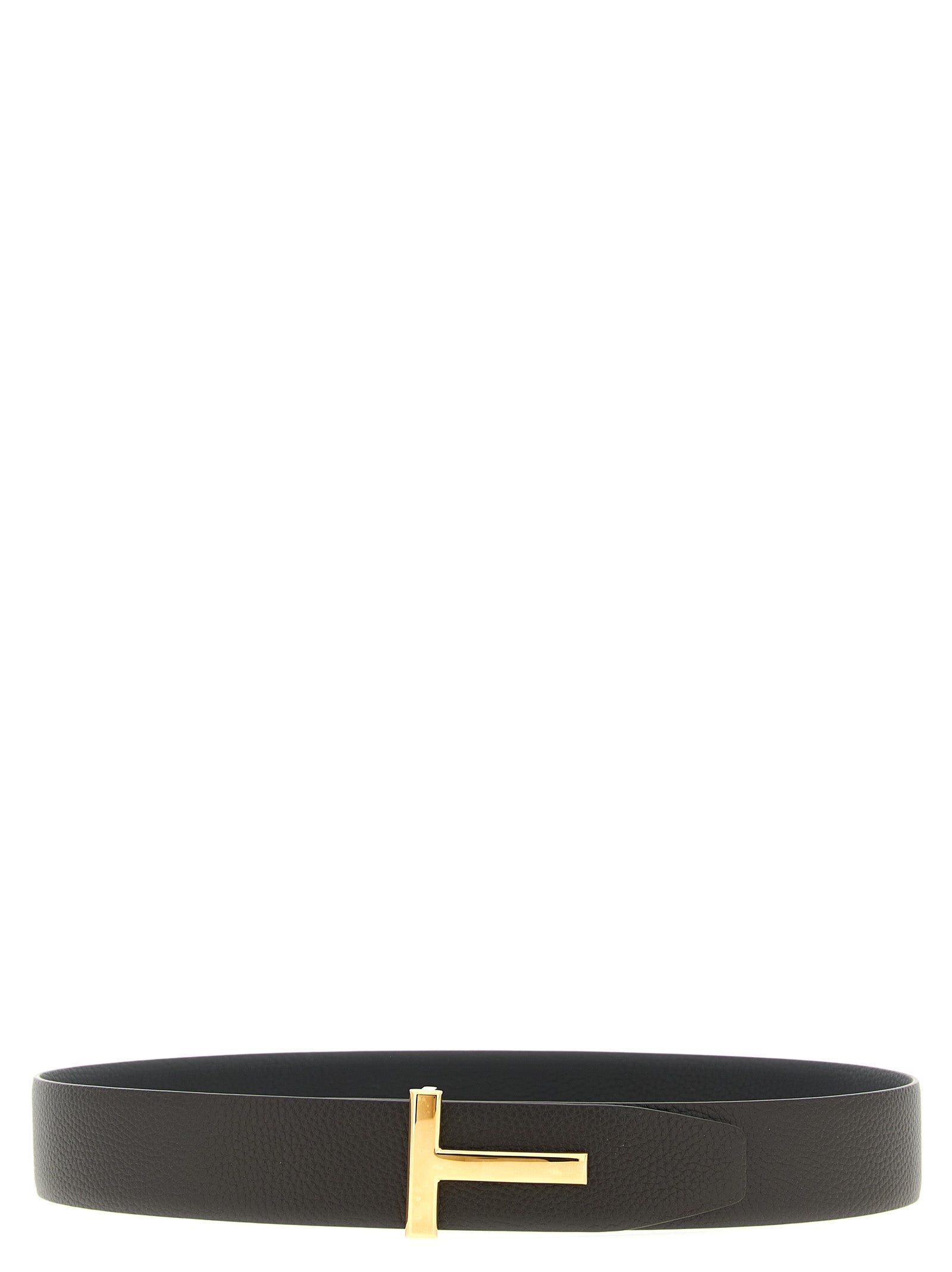 Belt by Tom Ford for men in calfskin & brass black, brown, gold, multicolor & signature features a versatile silhouette, artfully showcasing the versatile design of the Icon Calfskin & Brass Belt for a sophisticated, premium finish.