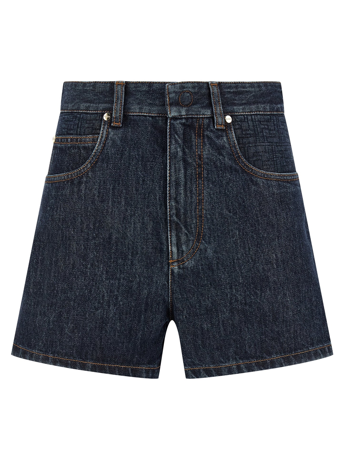 Fendi Women's Stretch Denim Cotton Shorts - Blue