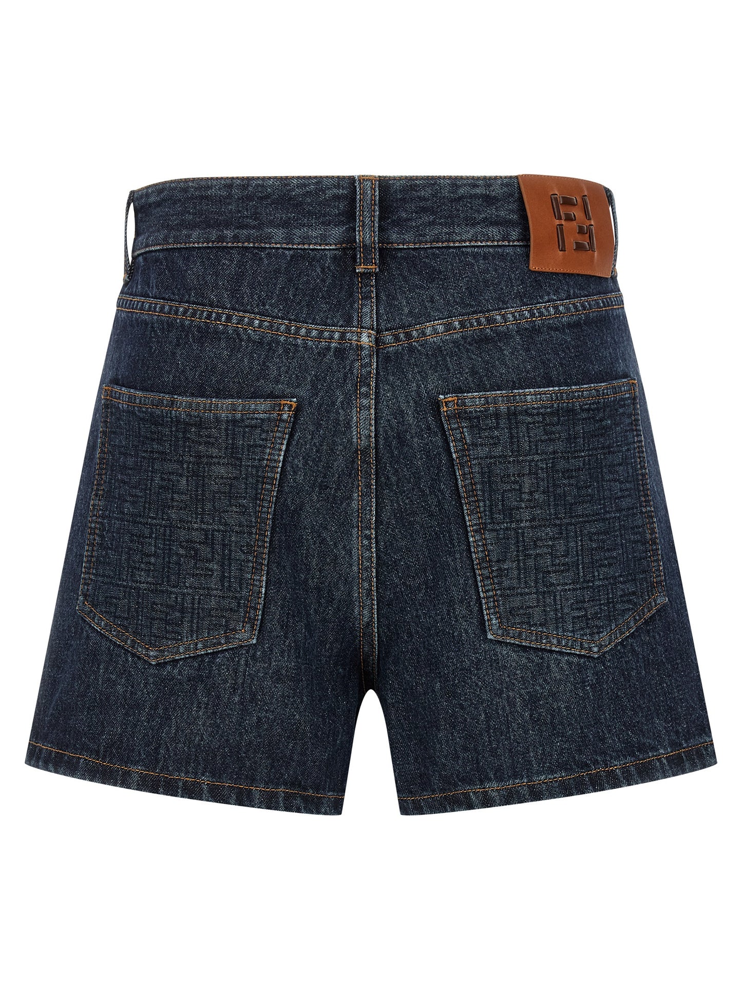 Fendi Women's Stretch Denim Cotton Shorts - Blue