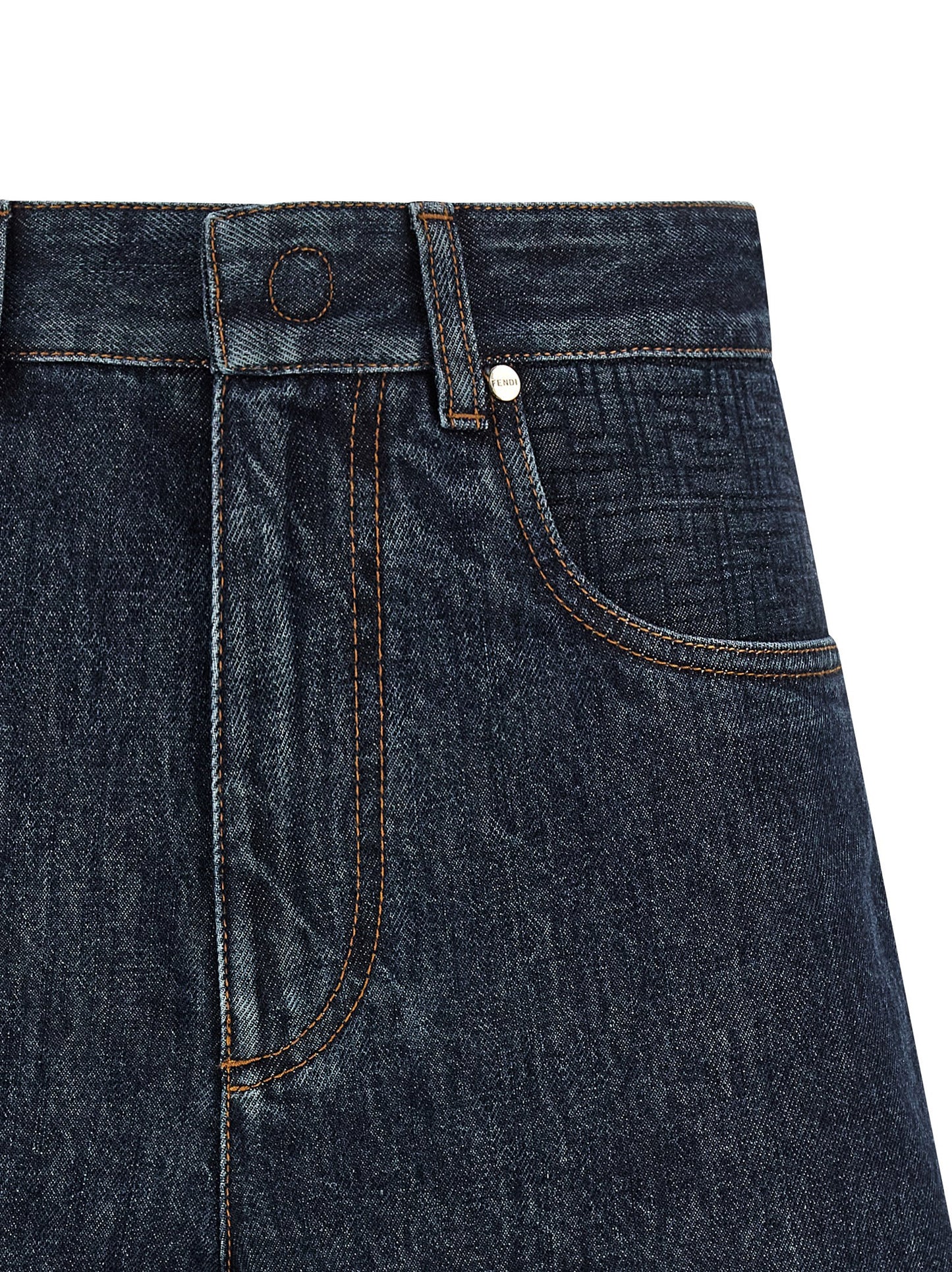 Fendi Women's Stretch Denim Cotton Shorts - Blue