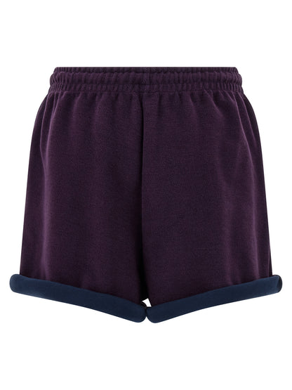 Bermuda Shorts by The Attico for women in cotton purple presents a contemporary silhouette, showcasing a contemporary with a refined short and elegant .