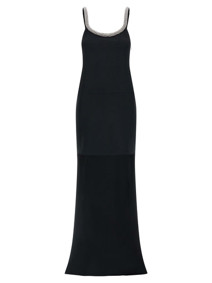 Tom Ford Women's Sleeveless Round Neck Acetate Viscose Satin Dress - Black