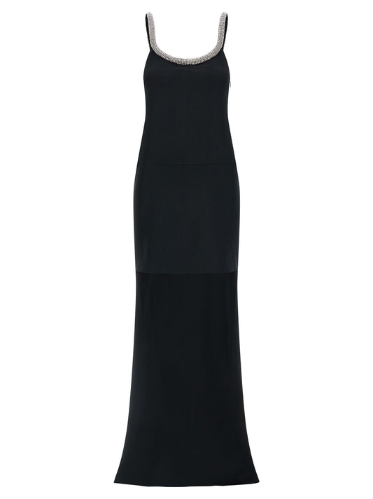 Tom Ford Women's Sleeveless Round Neck Acetate Viscose Satin Dress - Black