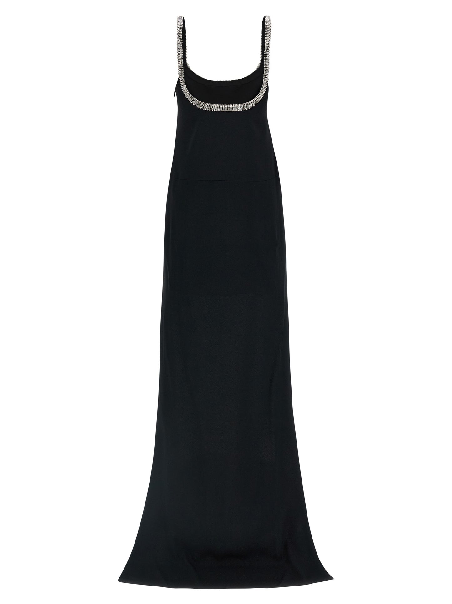 Tom Ford Women's Sleeveless Round Neck Acetate Viscose Satin Dress - Black
