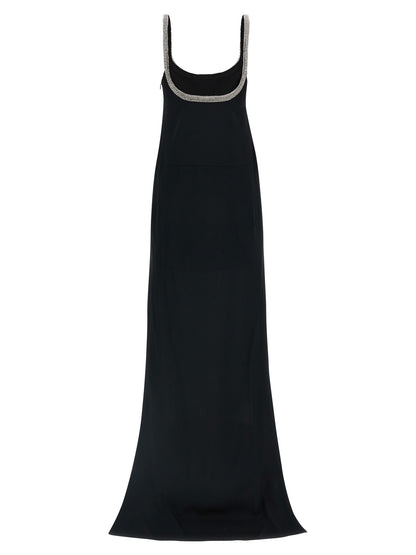 Tom Ford Women's Sleeveless Round Neck Acetate Viscose Satin Dress - Black