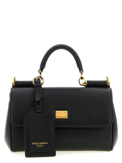 Dolce & Gabbana My Sicily PVC & Bos Taurus Suede Calf Leather Mini Handbag - Black