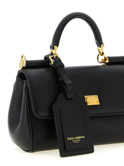 Dolce & Gabbana My Sicily PVC & Bos Taurus Suede Calf Leather Mini Handbag - Black