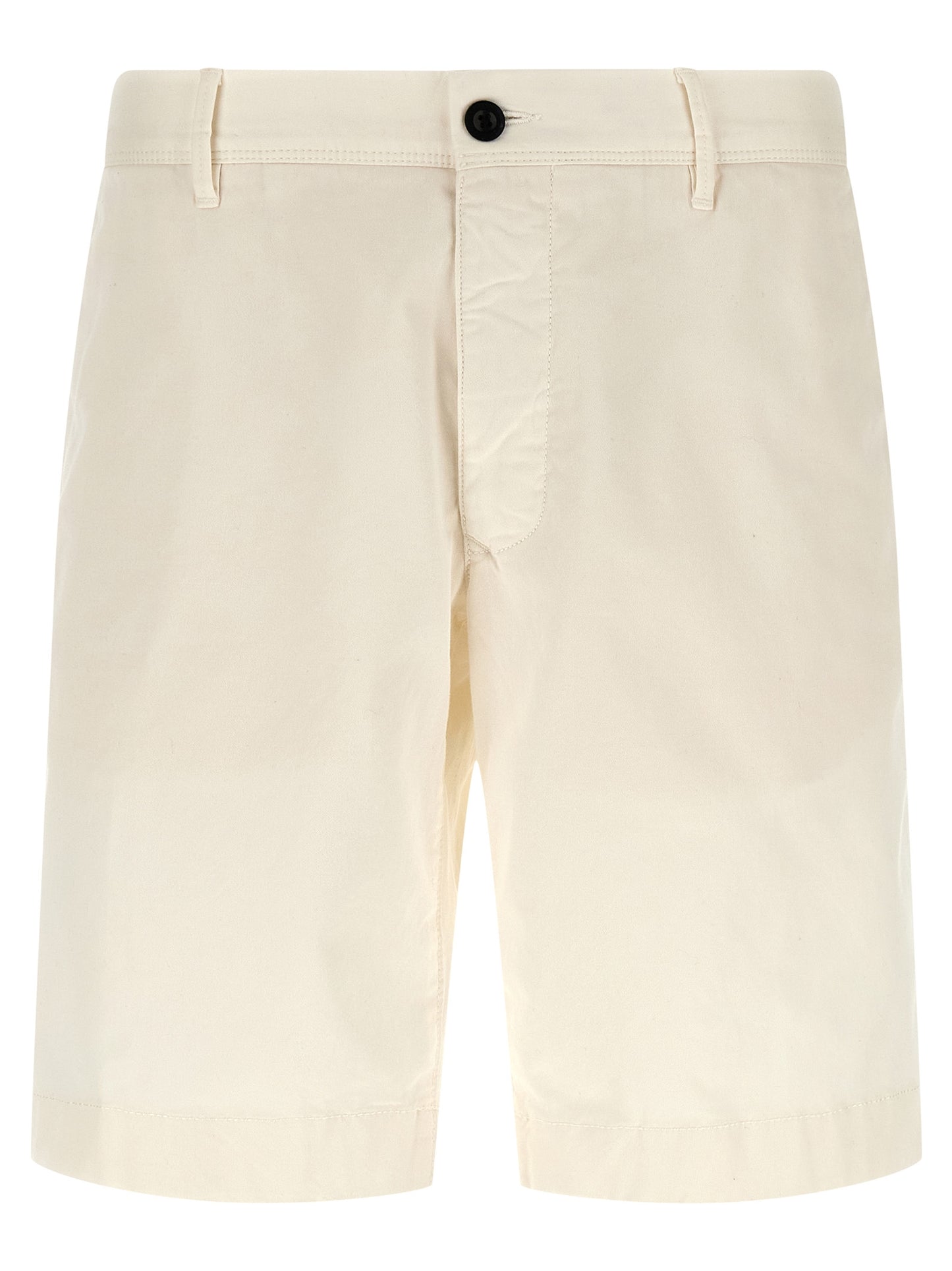 Bermuda Shorts by Incotex for men in stretch cotton white features an nuanced silhouette, showcasing a nuanced with a short cut and for a sophisticated, premium finish.