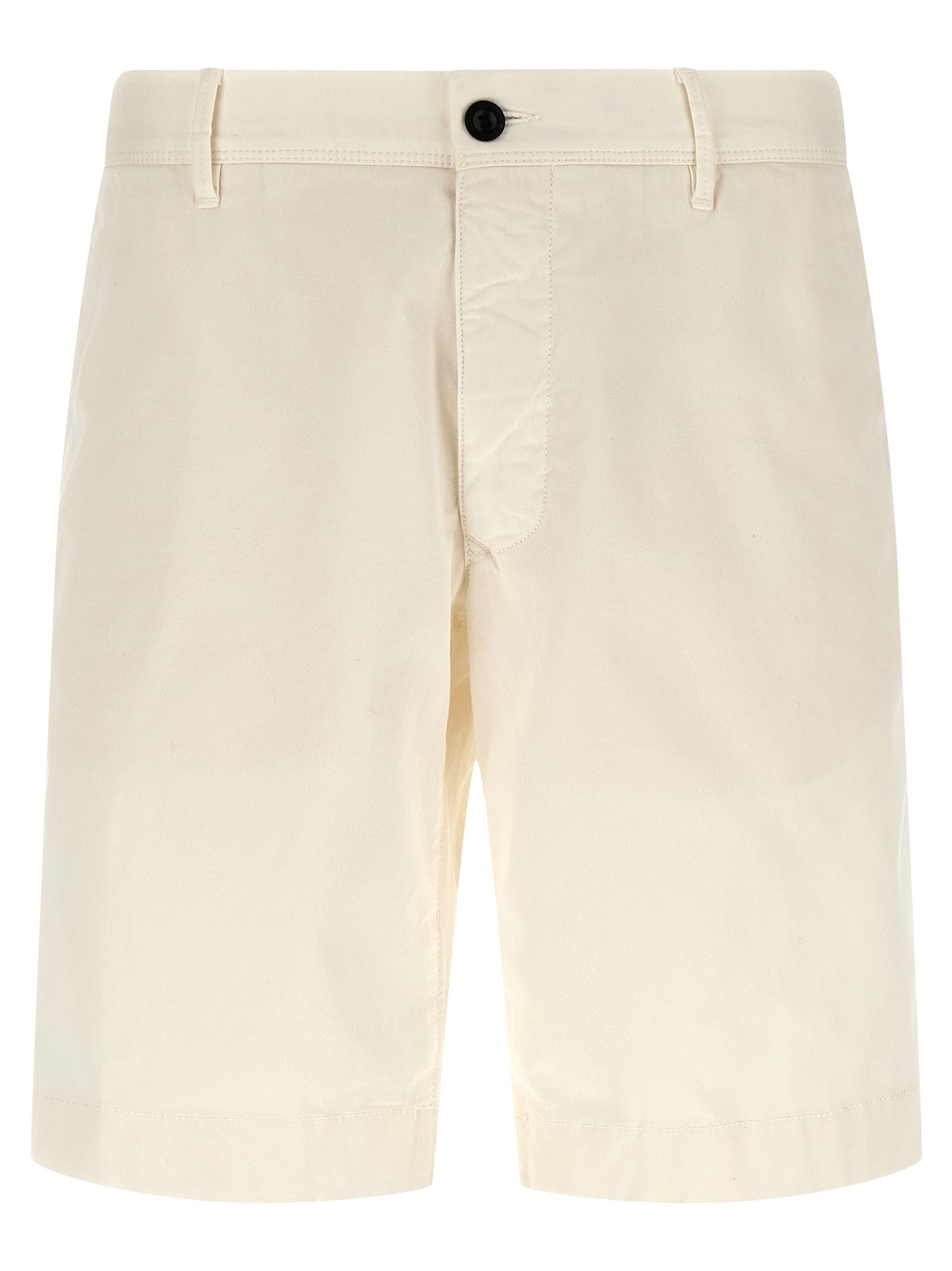 Bermuda Shorts by Incotex for men in stretch cotton white features an nuanced silhouette, showcasing a nuanced with a short cut and for a sophisticated, premium finish.