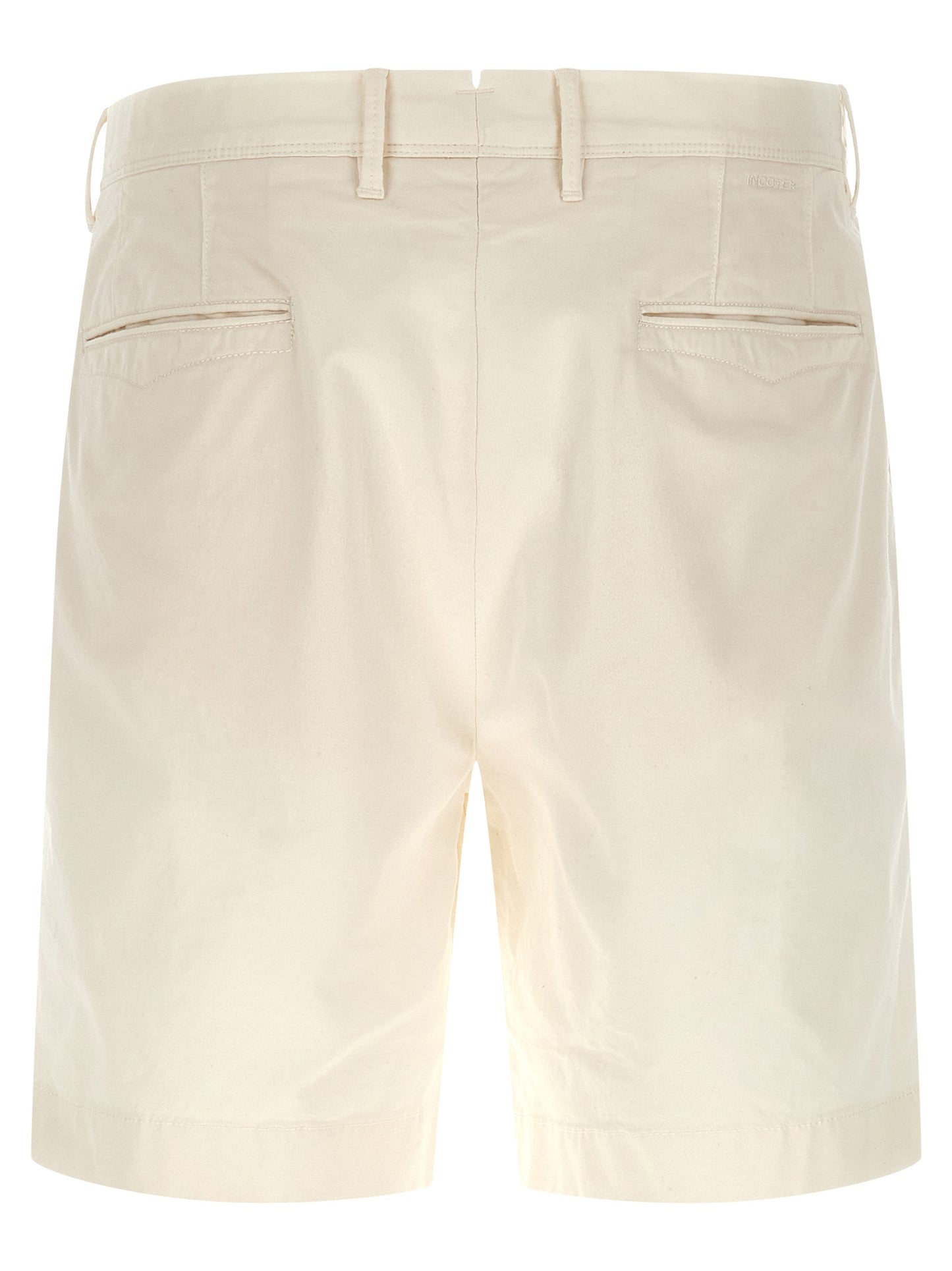 Bermuda Shorts by Incotex for men in stretch cotton white presents a contemporary silhouette, showcasing a contemporary with a refined short and elegant .
