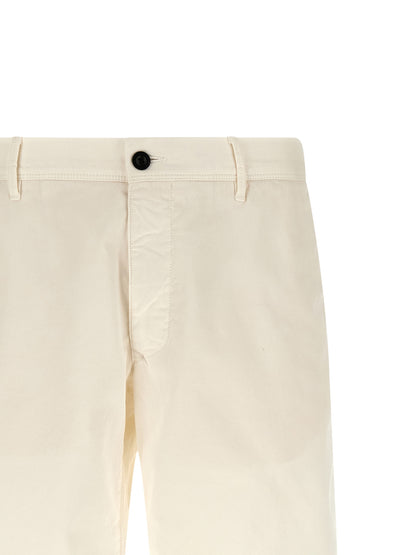 Bermuda Shorts by Incotex for men in stretch cotton white features an tailored silhouette, showcasing a tailored with a short and for a sophisticated look.