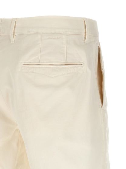 Bermuda Shorts by Incotex for men in stretch cotton white showcases a on trend silhouette, featuring a tailored with a classic short and sophisticated for a on trend finish.