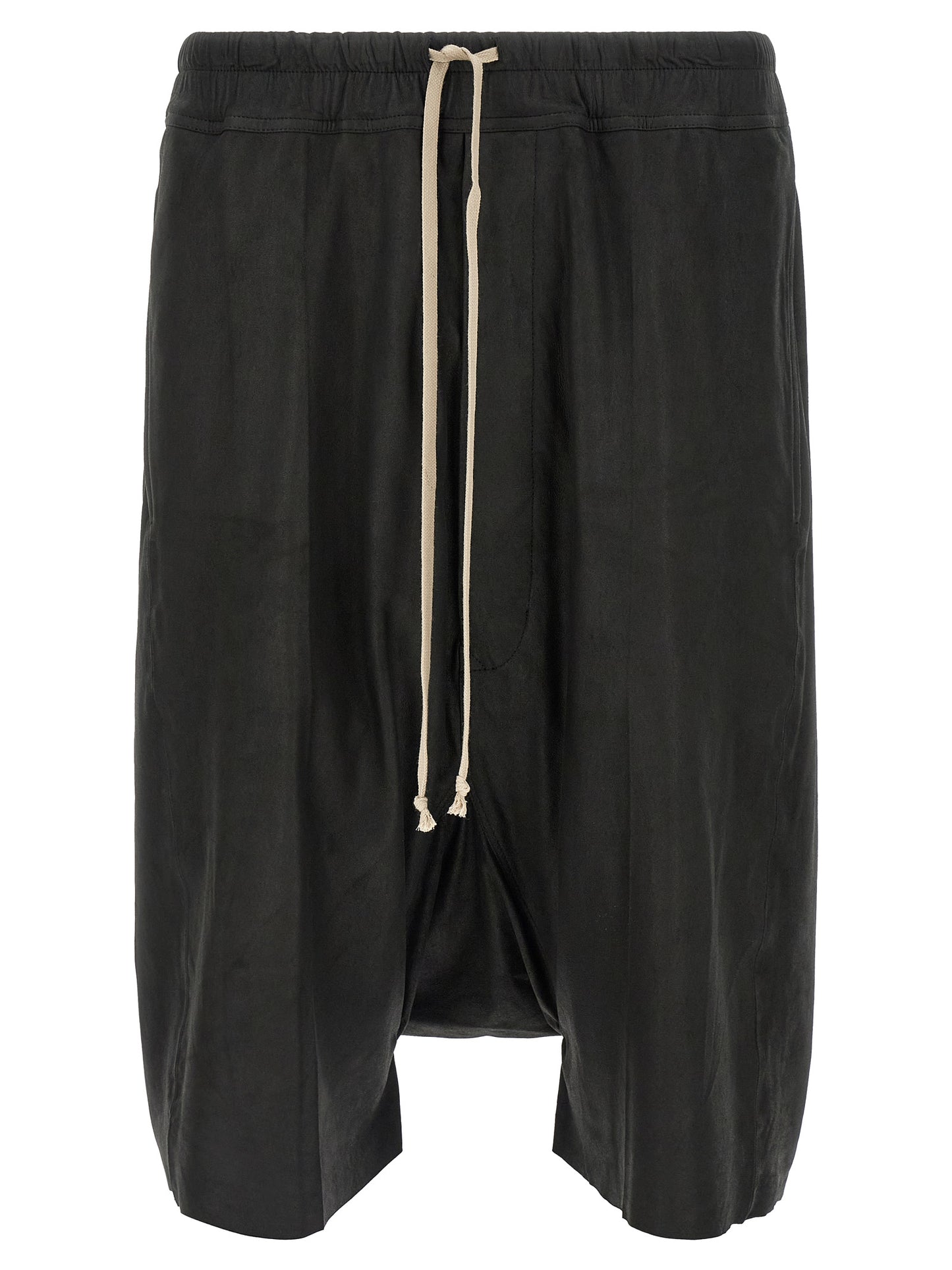Rick Owens Men's Lamb Leather Bermuda Shorts - Black