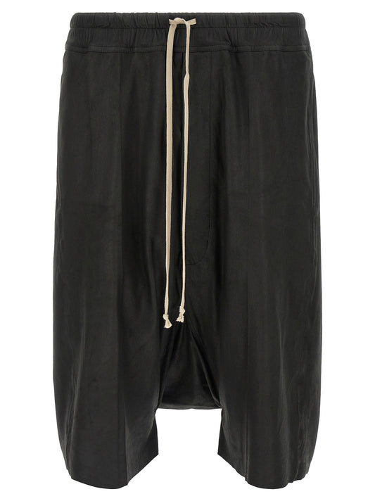 Rick Owens Men's Lamb Leather Bermuda Shorts - Black