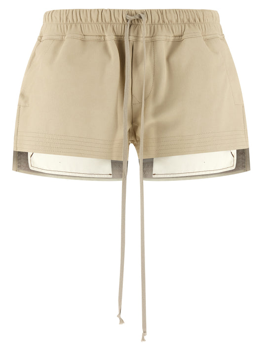 Rick Owens Women's Lamb Leather Bermuda Shorts - Beige