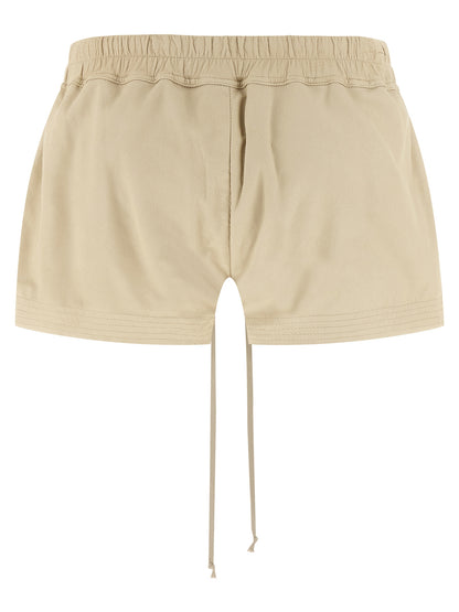 Rick Owens Women's Lamb Leather Bermuda Shorts - Beige