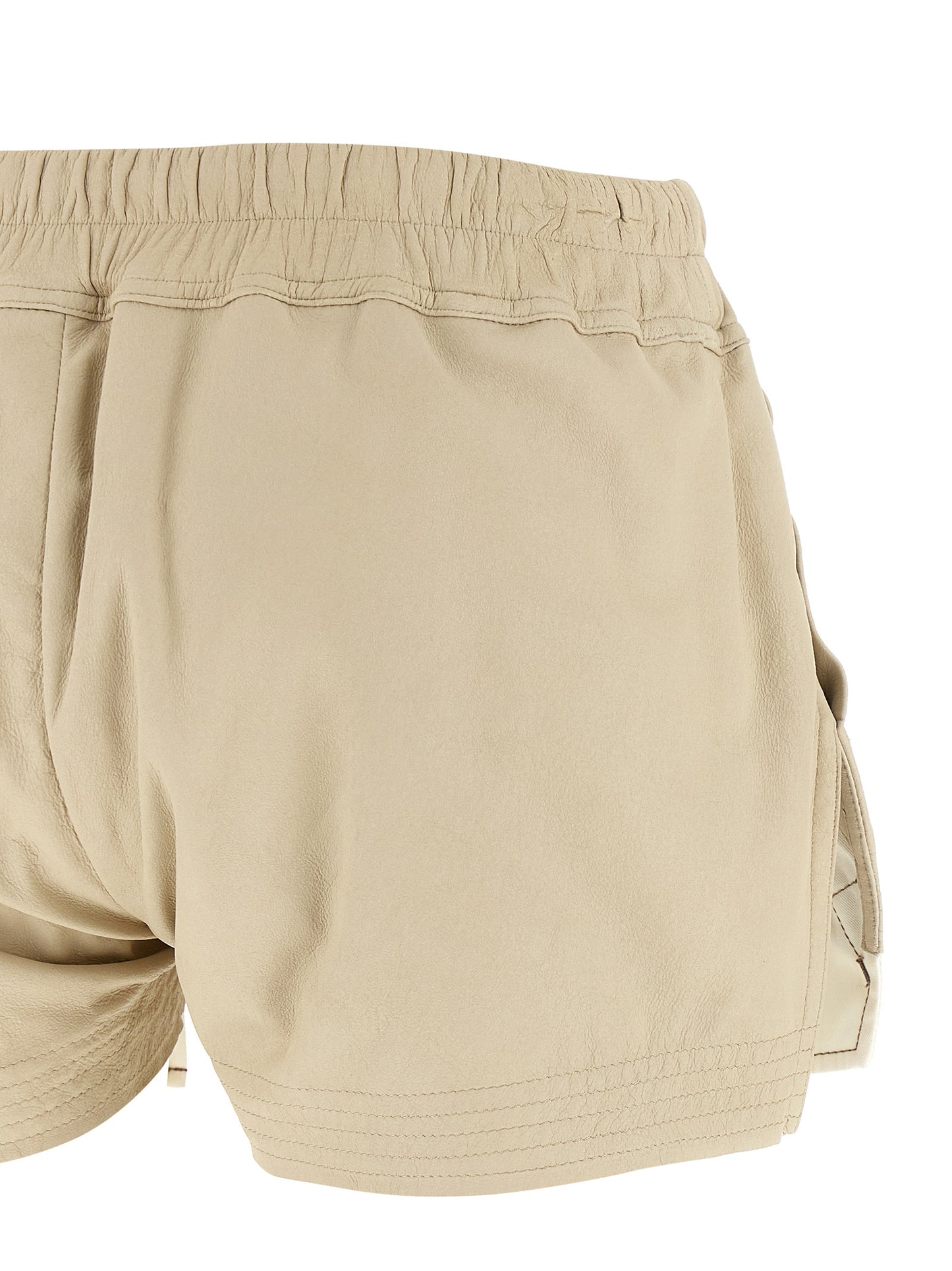 Rick Owens Women's Lamb Leather Bermuda Shorts - Beige