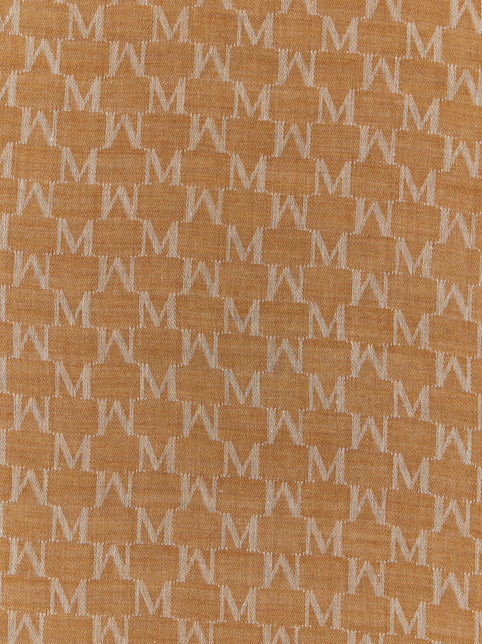 Scarf by Max Mara for women in cotton silk & wool brown, patterned, jacquard & monogram features a timeless silhouette, artfully capturing the essence of the timeless Cotton Silk & Wool Foulard Stole Wrap Fringes Scarf design for a sophisticated look.