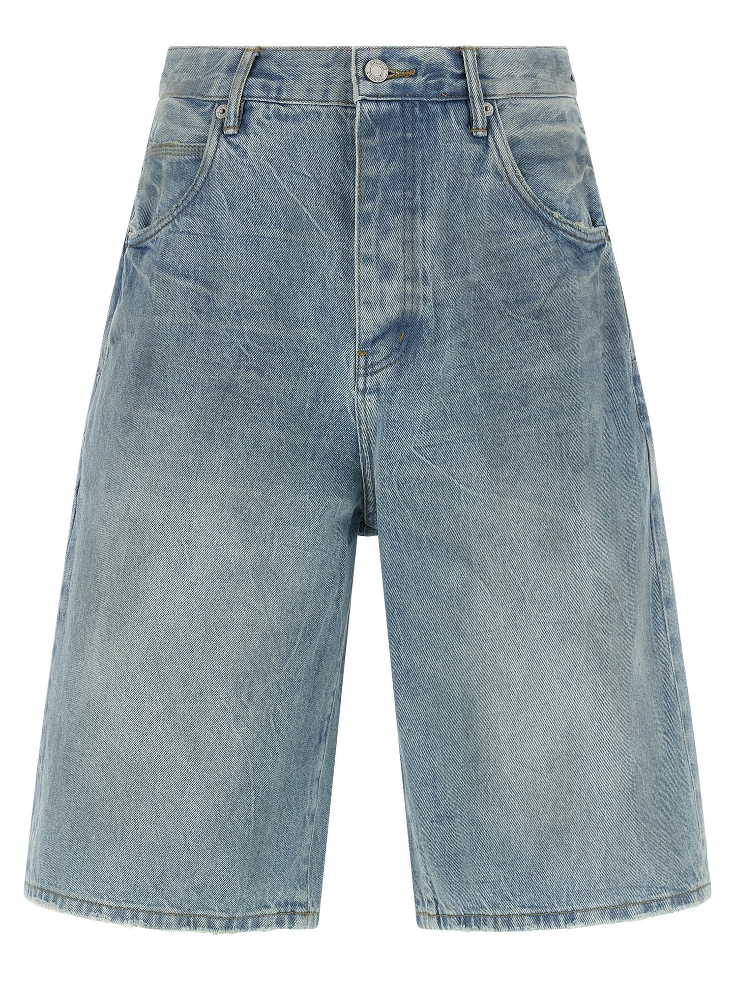 Denim Shorts by PURPLE for men in denim cotton light-blue & purple features an effortlessly on trend silhouette, showcasing a effortlessly on trend wide and short cut with a comfortable for a refined look.