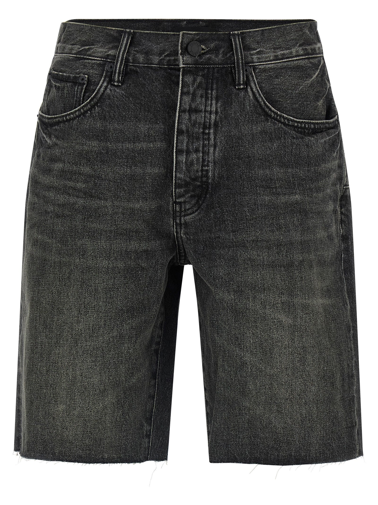 Denim Shorts by PURPLE for men in denim cotton black, purple & signature features an stylish relaxed-fit & wide with a short and , showcasing an stylish silhouette for a premium, high-fashion look.