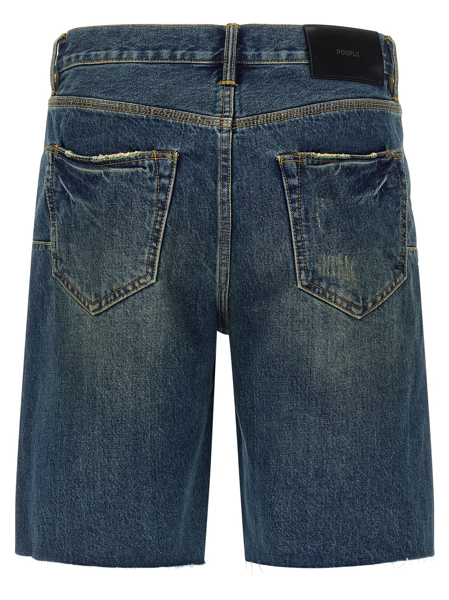 PURPLE Men's Wide Cotton Bermuda Shorts - Blue Purple